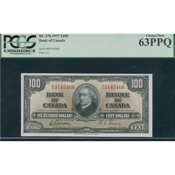 Bank of Canada $100, 1937