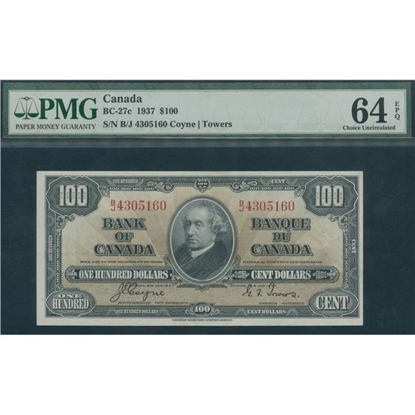 Bank of Canada $100, 1937