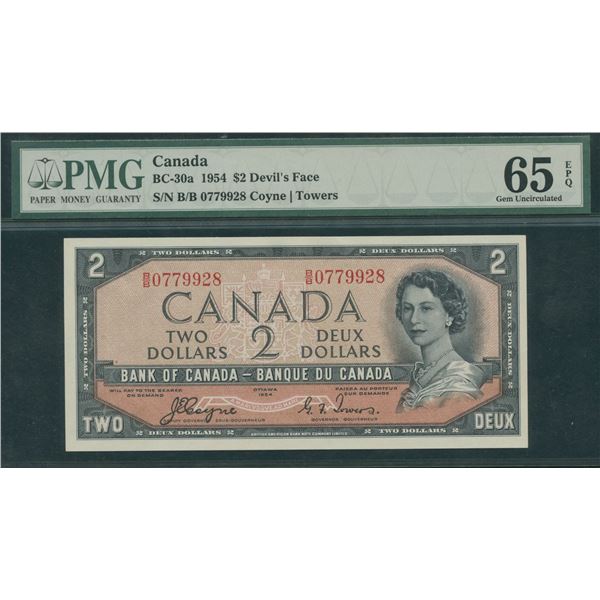 Bank of Canada $2, 1954 - Devil's Face
