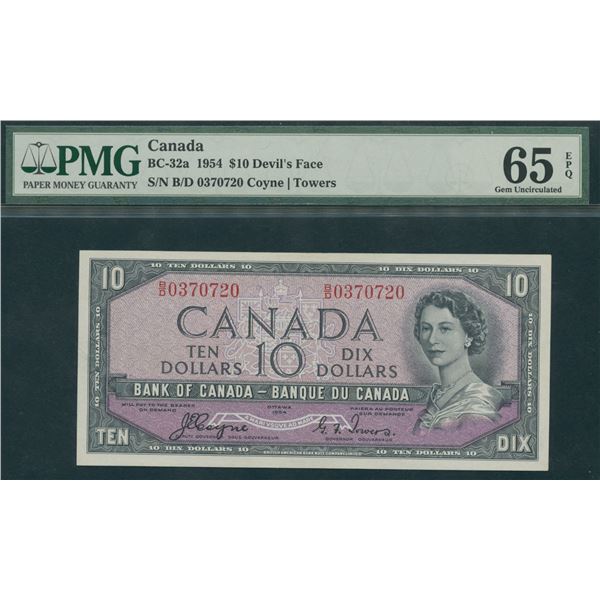 Bank of Canada $10, 1954 - Devil's Face