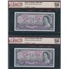 Image 2 : Bank of Canada $10, 1954 - 5 Consecutive Devil's Face Notes
