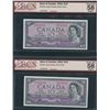 Image 3 : Bank of Canada $10, 1954 - 5 Consecutive Devil's Face Notes
