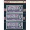 Image 2 : Bank of Canada $10, 1954 - Lot of 3 Consecutive's