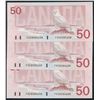 Image 1 : Bank of Canada $50, 1988 - Lot of 3 Consecutives
