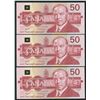 Image 3 : Bank of Canada $50, 1988 - Lot of 3 Consecutives