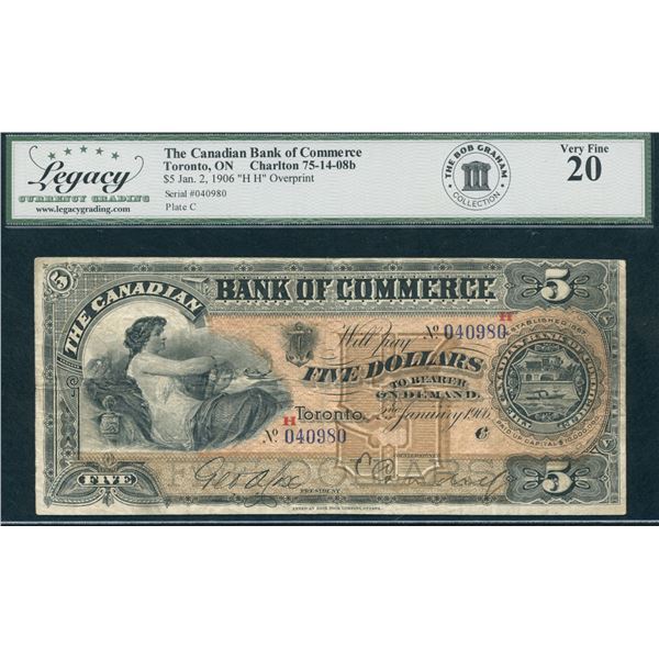 Canadian Bank of Commerce $5, 1906 - Test Note
