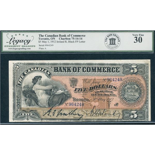 Canadian Bank of Commerce $5, 1912