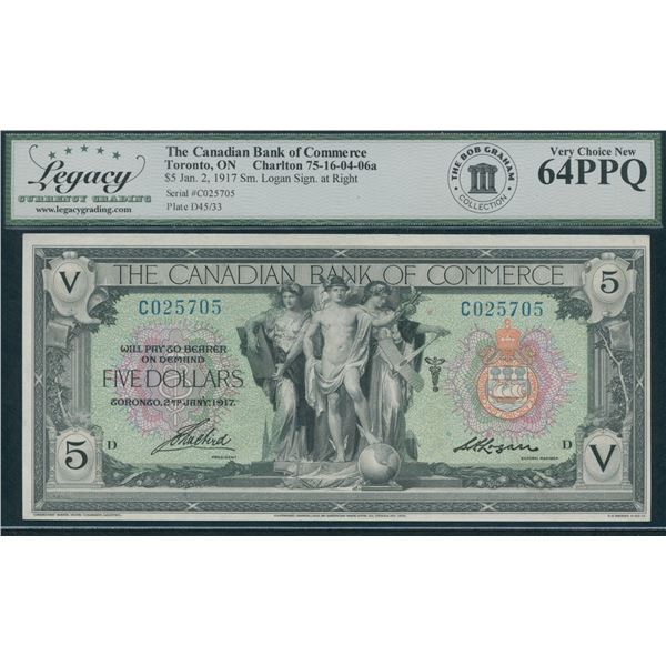 Canadian Bank of Commerce $5, 1917