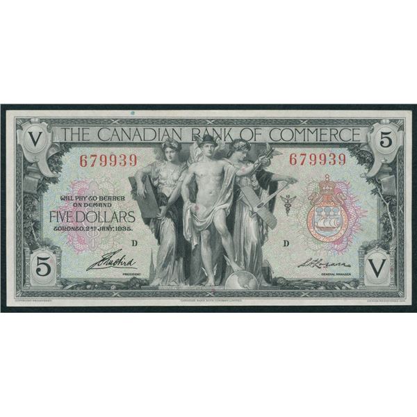 Canadian Bank of Commerce $5, 1935