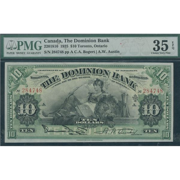 Dominion Bank $10, 1910