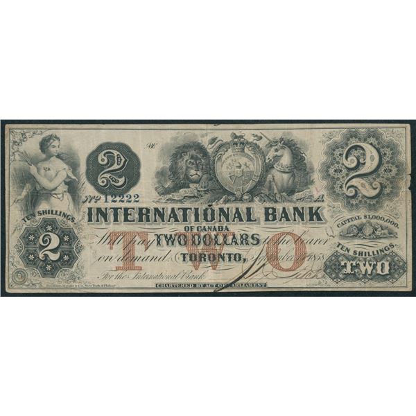 International Bank of Canada $2, 1858
