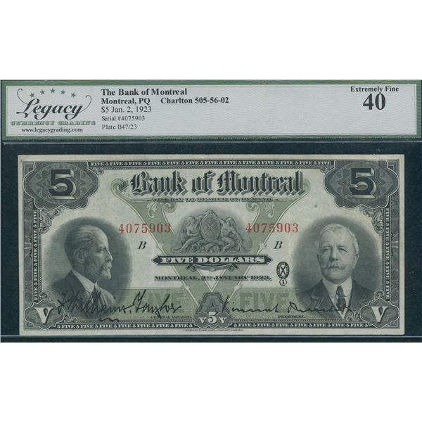 Bank of Montreal $5, 1923