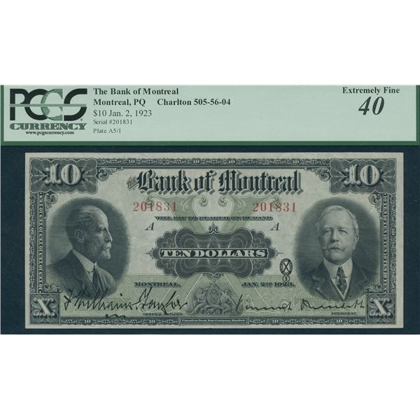 Bank of Montreal $10, 1923