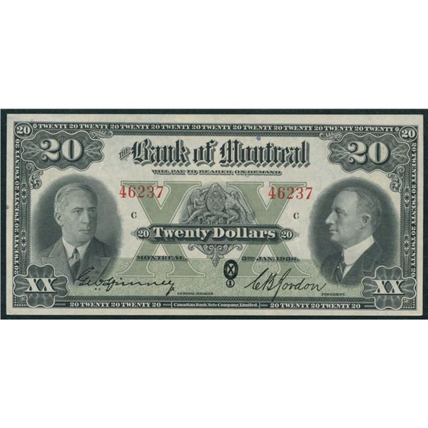 Bank of Montreal $20, 1938