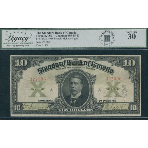 Standard Bank of Canada $10, 1919