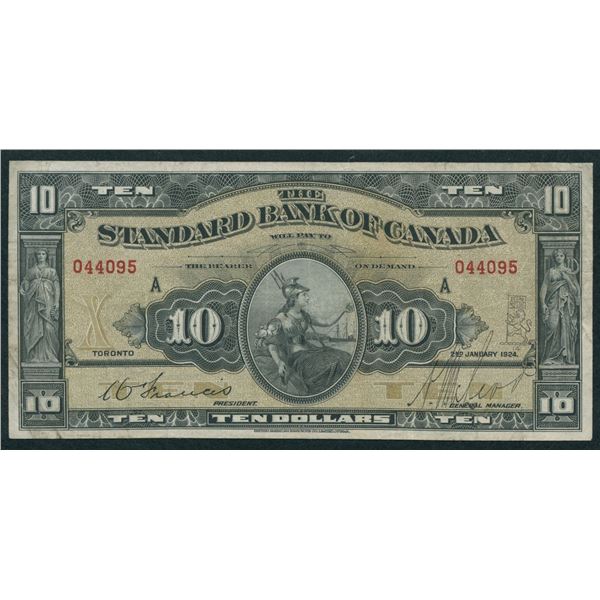 Standard Bank of Canada $10, 1924