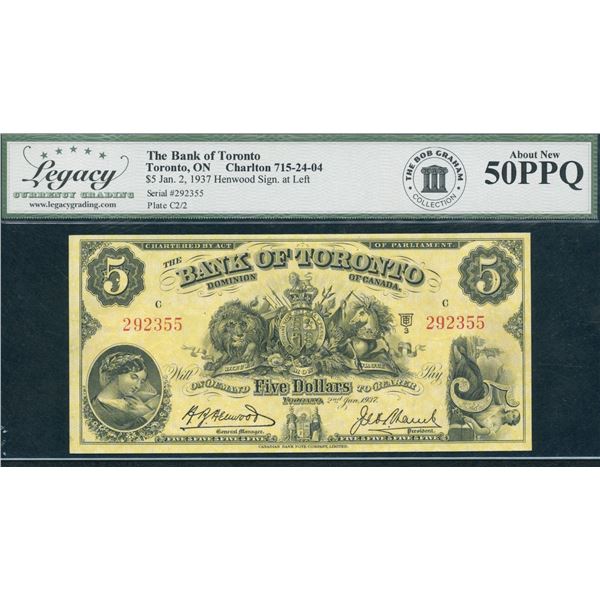 Bank of Toronto $5, 1929