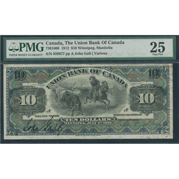 Union Bank of Canada $10, 1912