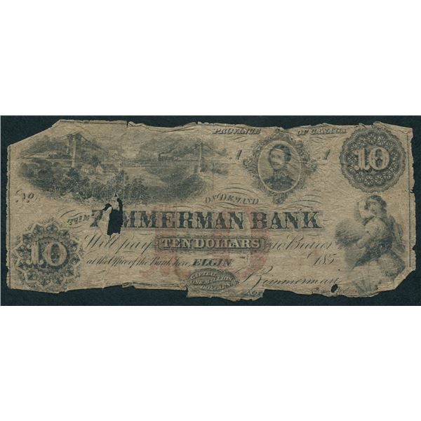 Zimmerman Bank $10, 185_ - Remainder