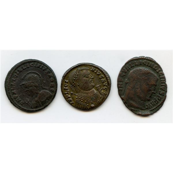 Roman Imperial - Emperor Licinius I (AD 308-324) Group. Lot of 3