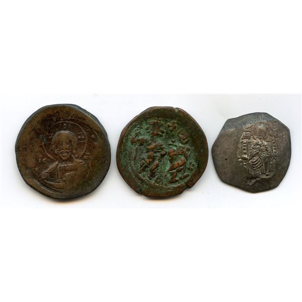 Byzantine Empire - Small Cross-Section of Byzantine Coinage. Lot of 3