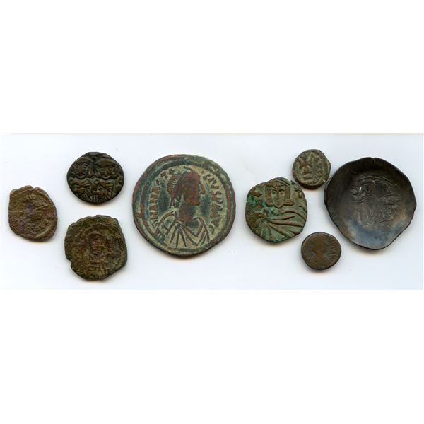 Byzantine Empire - Broad Cross-Section of Byzantine Coinage. Lot of 8
