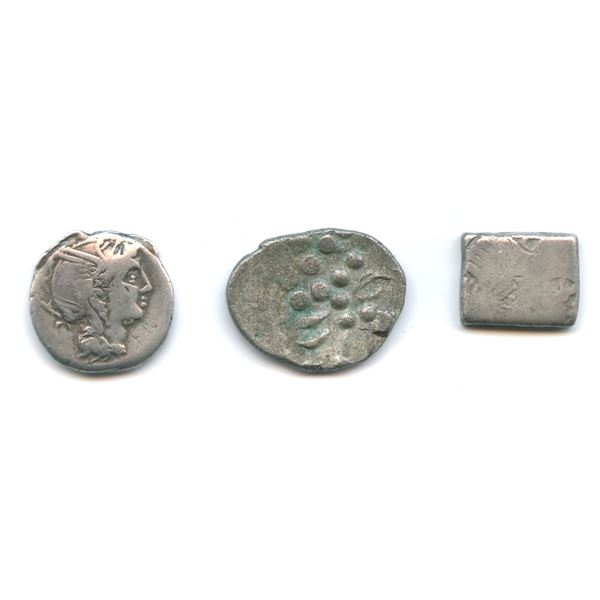 Ancient Silver Coins, 3rd to 1st Century BC. Lot of 3