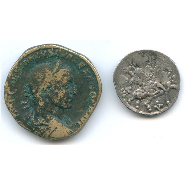 Roman Imperial - Severus Alexander (AD 222-235) AE Sestertius + Bonus. Lot of 2