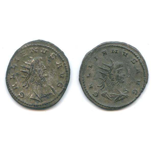 Roman Imperial - Gallienus, sole reign (AD 260-268). Billon Antoninanii #1. Lot of 2