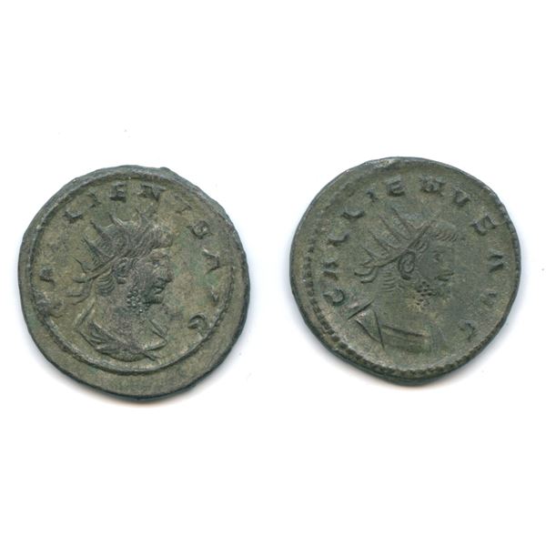 Roman Imperial - Gallienus, sole reign (AD 260-268). Billon Antoninanii #2. Lot of 2