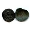 Image 1 : Byzantine Empire - Bronze Follis + Billon Scyphate. Lot of 2