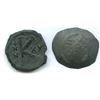 Image 2 : Byzantine Empire - Bronze Half Follis + Billon Scyphate. Lot of 2