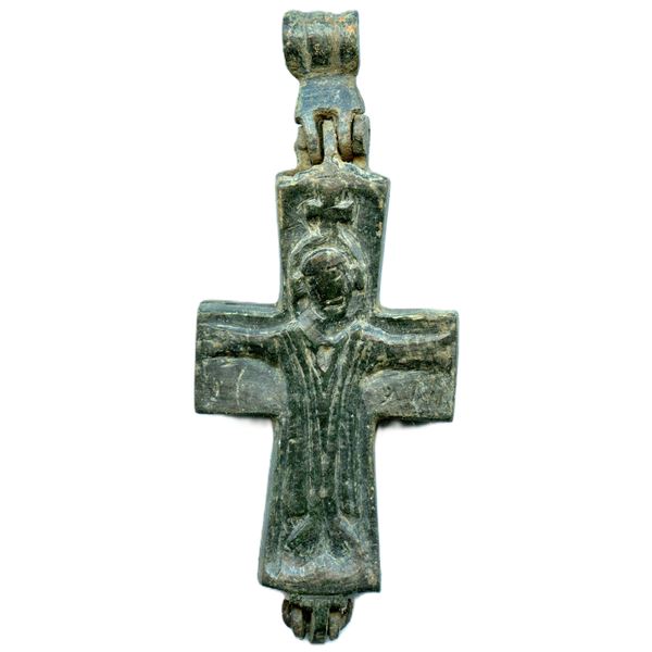 Byzantine Bronze Reliquary Cross.