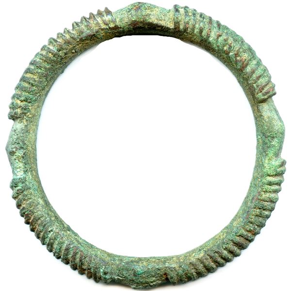 Celtic Bronze Bracelet with green patina.