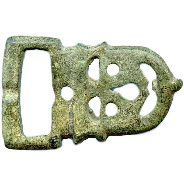 Lot of Two Byzantine Belt Buckles with green patina.