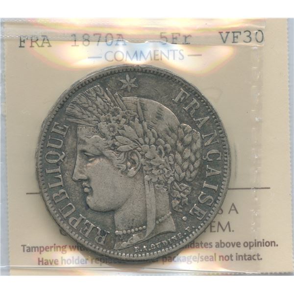 1870A France 5 Francs