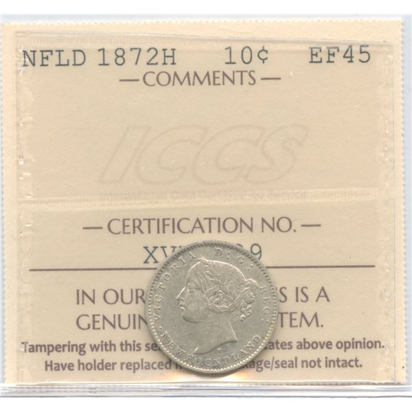 1872H Newfoundland Ten Cents