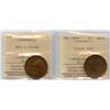 Image 1 : 1896 & 1915 Large Cents - ICCS Graded Lot of 2