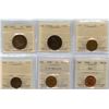 Image 1 : Canadian One Cents - ICCS Graded Lot of 6