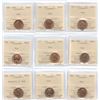 Image 1 : 1958-1990 Canadian One Cents - ICCS Graded Lot of 9 Coins