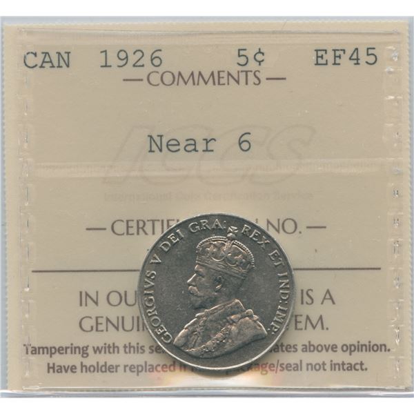 1926 Five Cents - Near 6