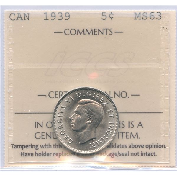 1939 Five Cents
