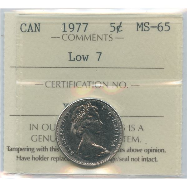 1977 Five Cents - Low 7
