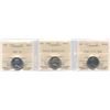 Image 1 : 1953, 1964, 1977 Five Cent Varieties - ICCS Graded Lot of 3