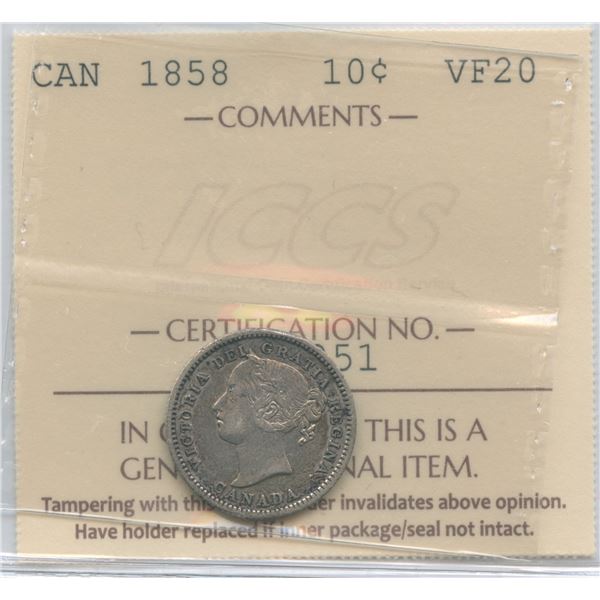 1858 Ten Cents