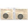 Image 1 : 1886 Twenty-Five Cents - Lot of 2 ICCS Graded Varieties