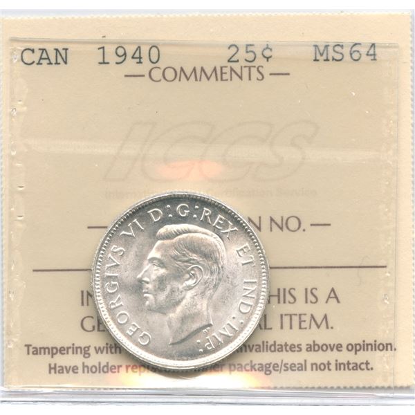 1940 Twenty-Five Cents