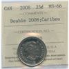 Image 1 : 2008 Twenty-Five Cents - Double 2008; Caribou