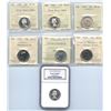 Image 1 : Canadian Twenty-Five Cents - Graded Lot of 7