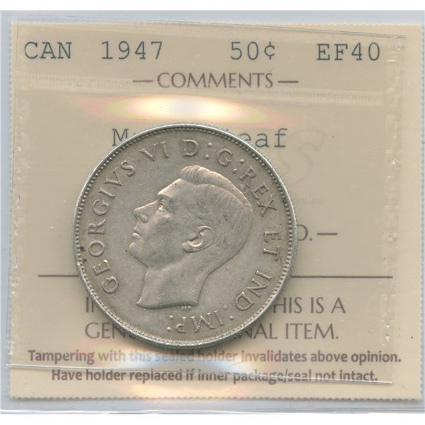 1947 Fifty Cents - Maple Leaf
